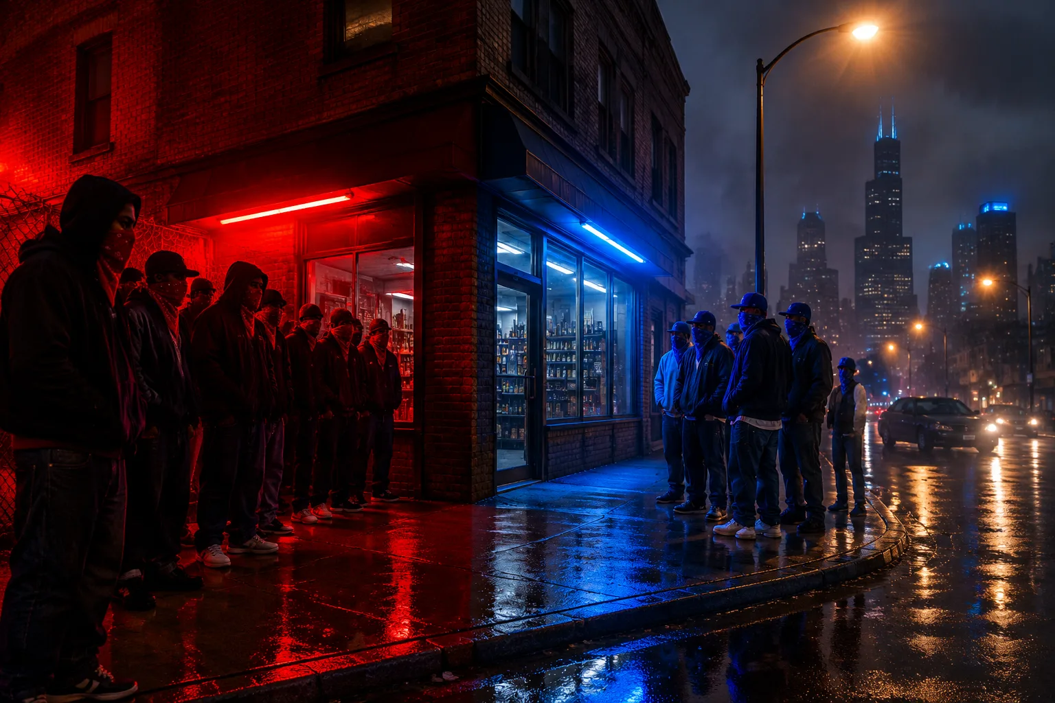 Original street illustration for this independent guide; not a game screenshot